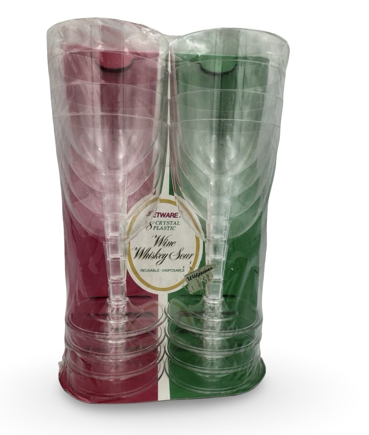 Vintage Jetware Clear Plastic Cocktail Glasses NOS Mid Century Barware