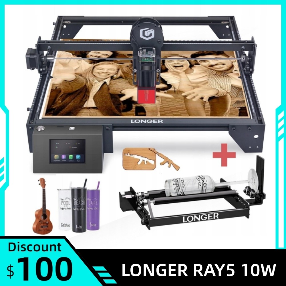 LONGER RAY5 10W High-Precision-Laser-Engraver and Laser Cutter Machine W/Roller