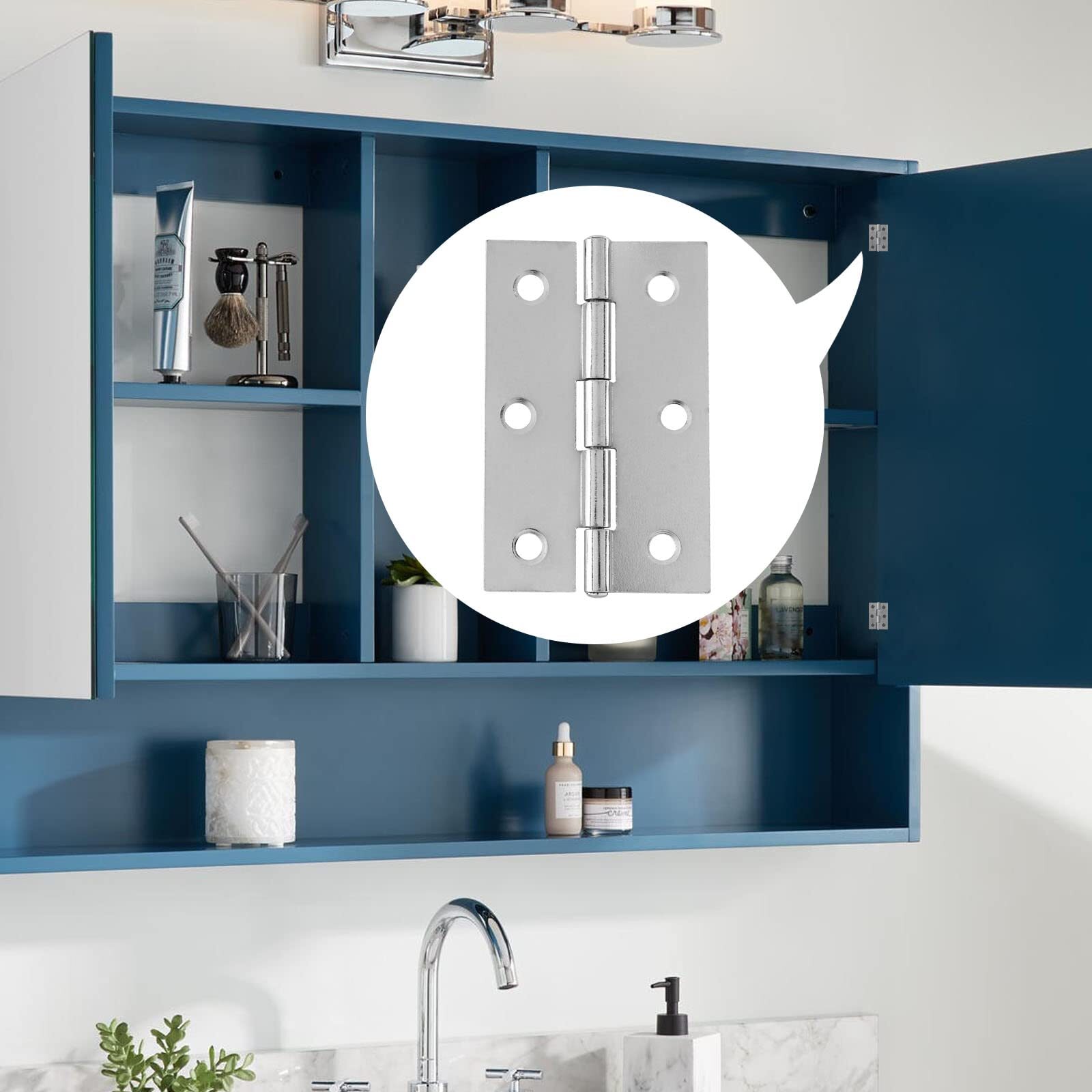 12 Pack 2.5 Inch Door Hinge Silver Butt Hinges with Mounting Screws
