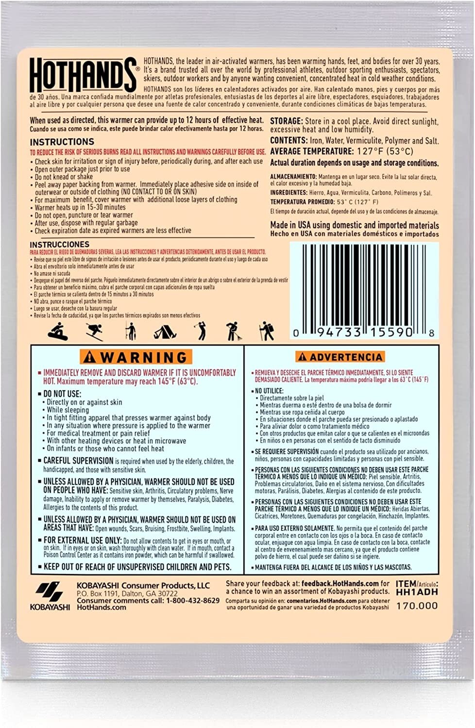 HotHands Supersize Body Warmer w/ Adhesive Stick-On (40 count)