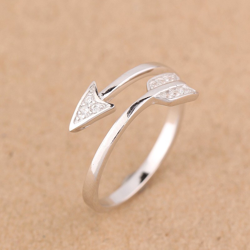 Birthday Gift Women's Love Arrow Adjustable Toe Ring Real Moissanite 925 Silver