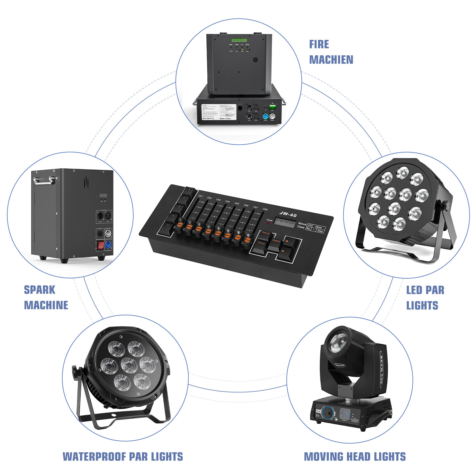 DMX512 40 Channels Operator Console Controller For Stage Lighting DJ Disco Party