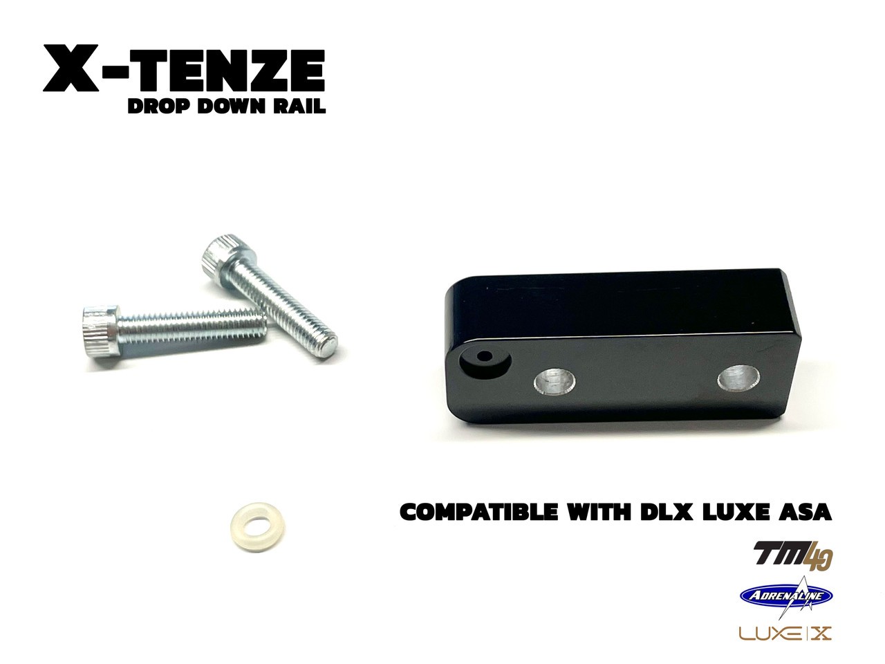 X-tenze DLX Luxe ASA Drop Down Rail - Black