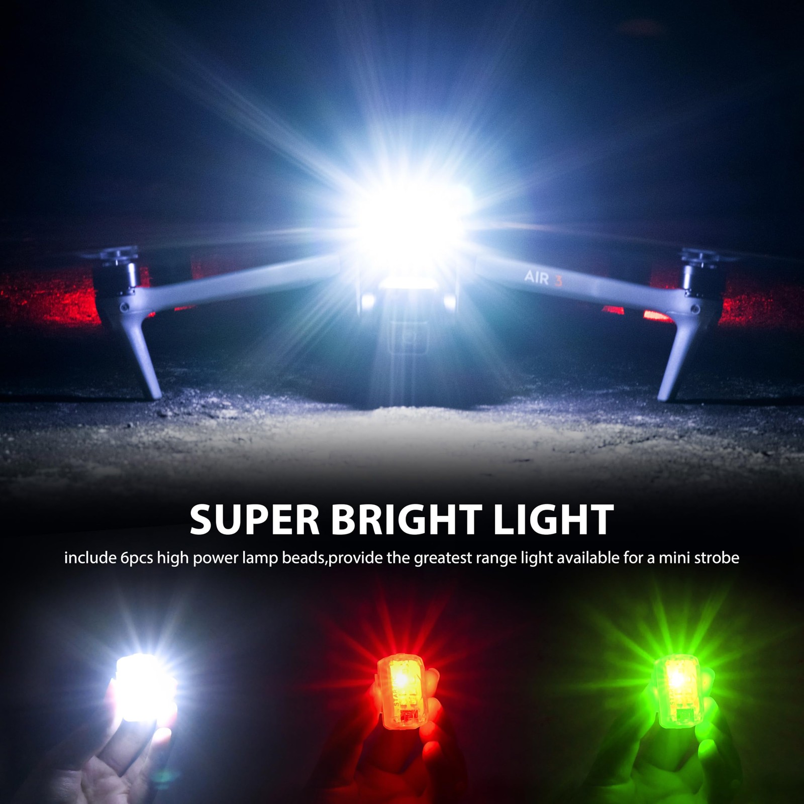 Drone Strobe Light Compatible with DJI Neo Mini 5 Pro 4 Pro Avata 2 Air 3S 2PC