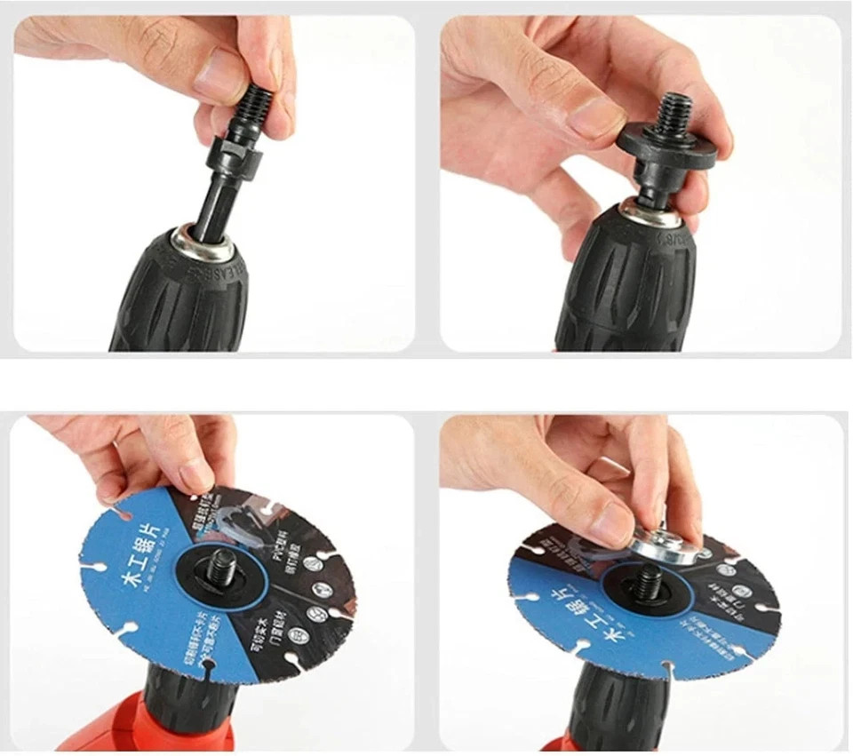 10mm 5Pcs Drill to Angle Grinder Adapter Set – Variable Rod Converter Tool