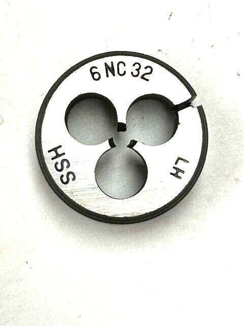 6-32 x 1" OD HIGH SPEED STEEL Round Adjustable Die UNC LEFT HAND