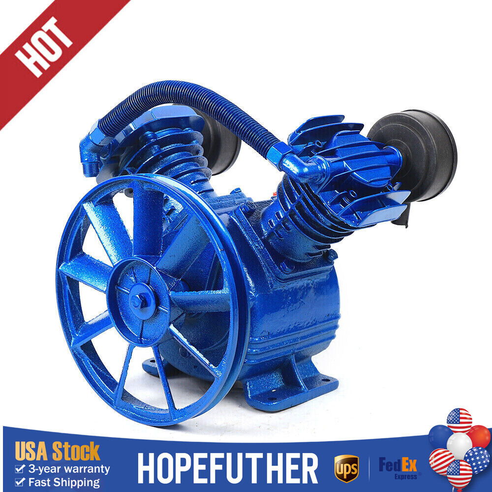 HOT!2-Piston V Style Twin Cylinder Air Compressor Pump Motor Head Single Stage