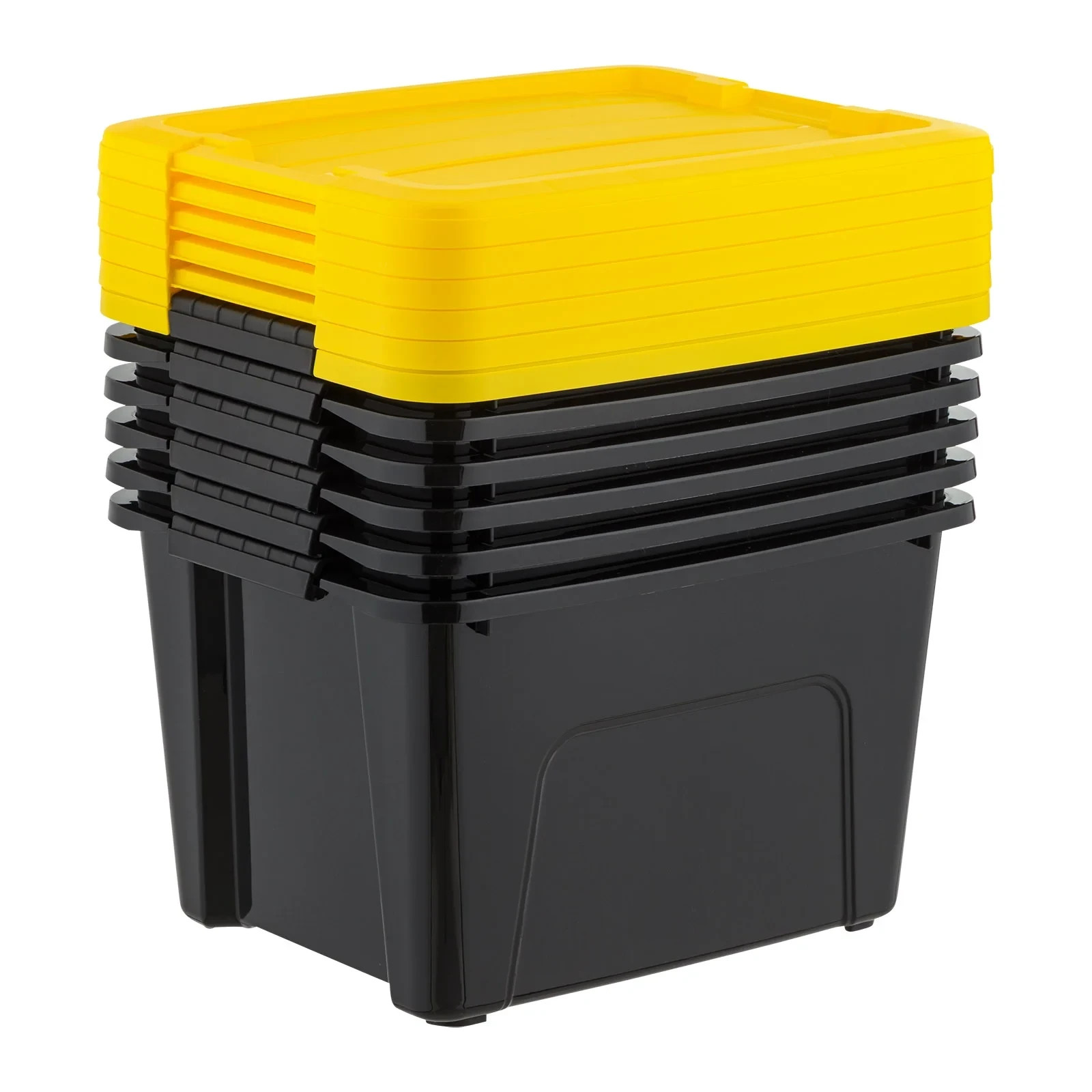 20 Qt Plastic Storage Bins with Lids, Stackable Storage Container, Totes, 6 Pack