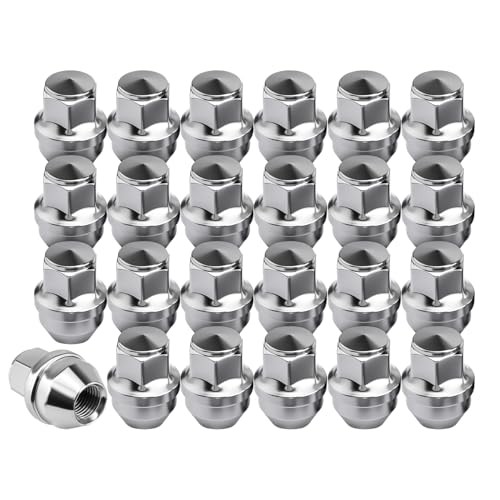 24PCS M14x1.5 Lug Nuts OEM for 2015-2024 F150 14mmx1.5 (OL: 46mm) Chrome