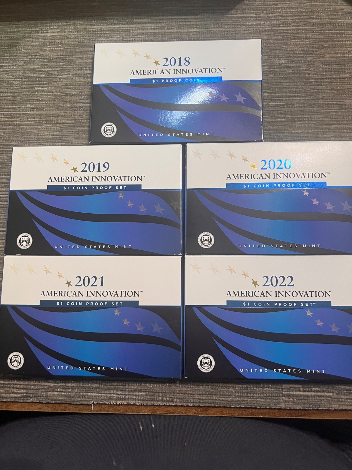 2018 - 2022 (17) Coin Mint Proof American Innovation Dollar Set