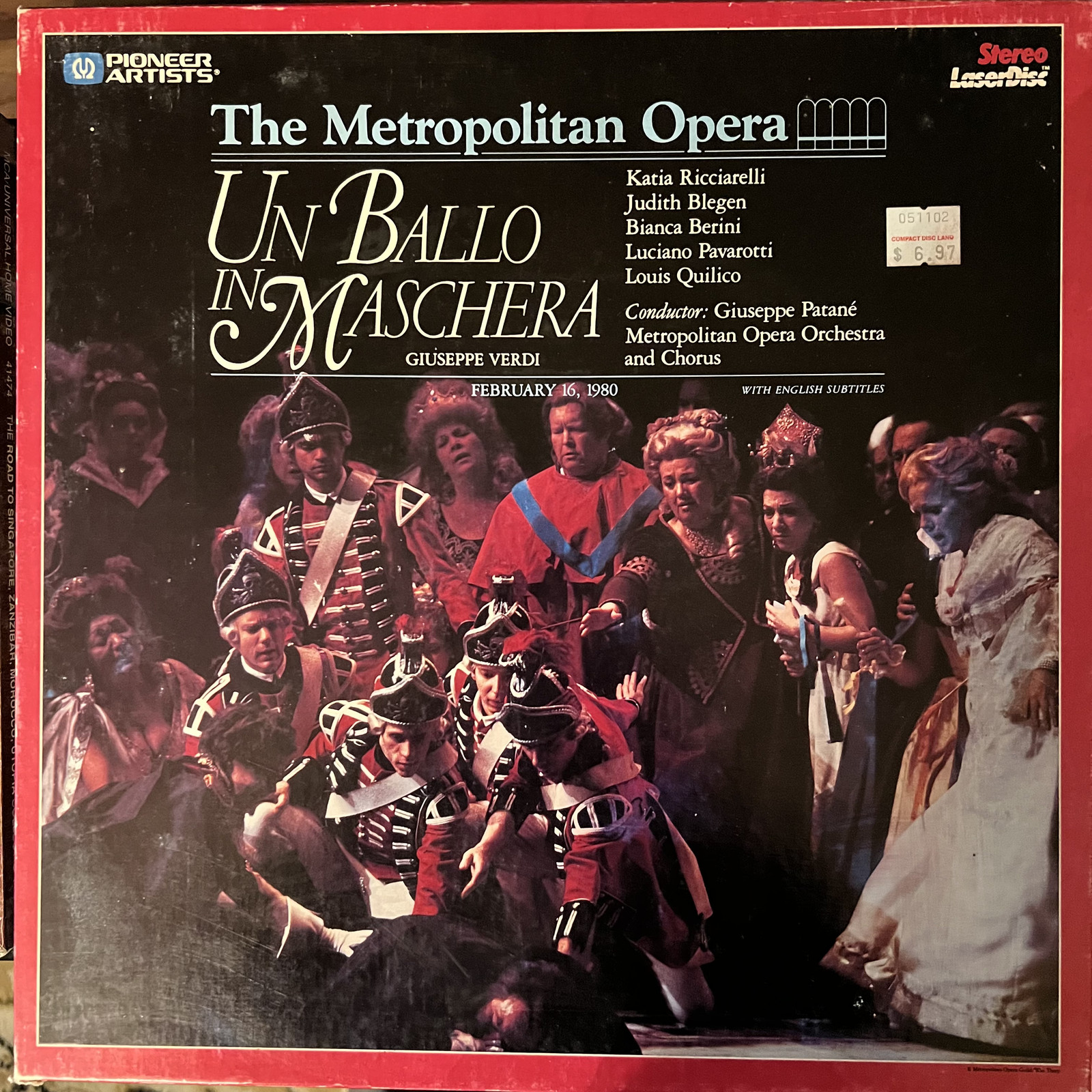 Un Ballo In Mascherera - Met Opera  - Laserdisc BOXSET  buy 6 for Free Shipping
