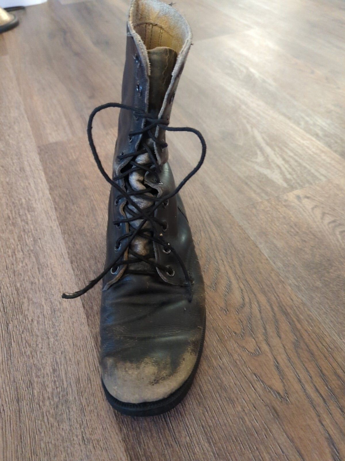 Vintage US GI Issue Military Boot Black Left Only Amputee 10 R Vietnam Grunge
