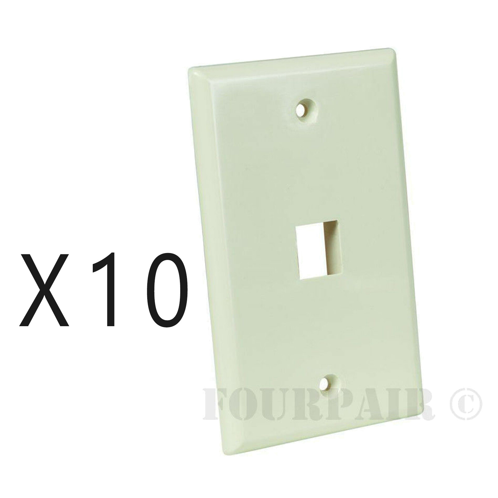 10 Pack Lot Keystone 1 Hole Port Jack Network Wall Face Plate CAT5e CAT6 Almond