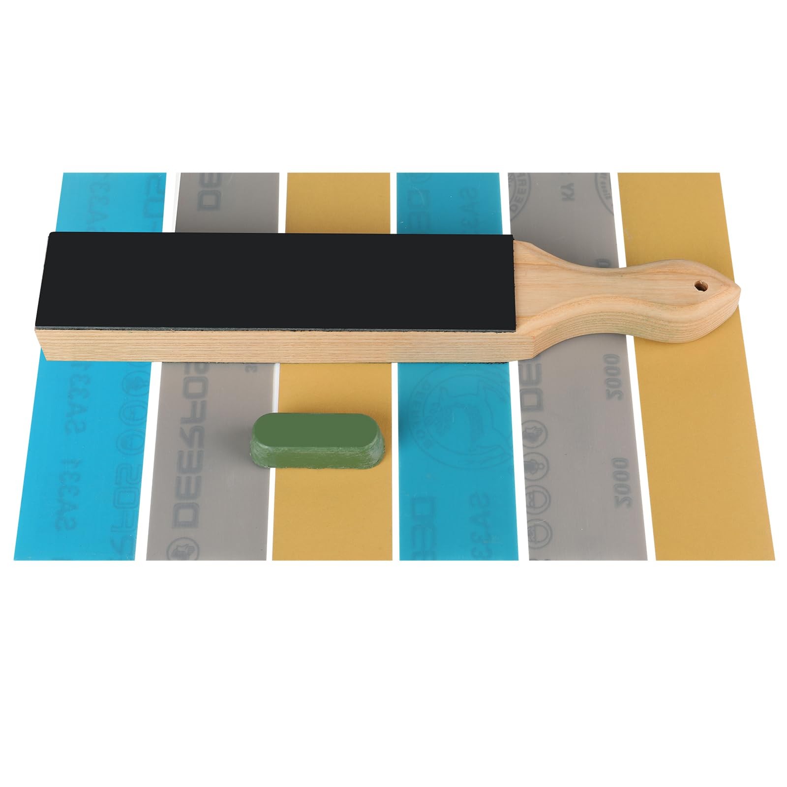 12x2 Inch Medium DoubleSided Leather Strop Paddle Sharpening Honing Kit