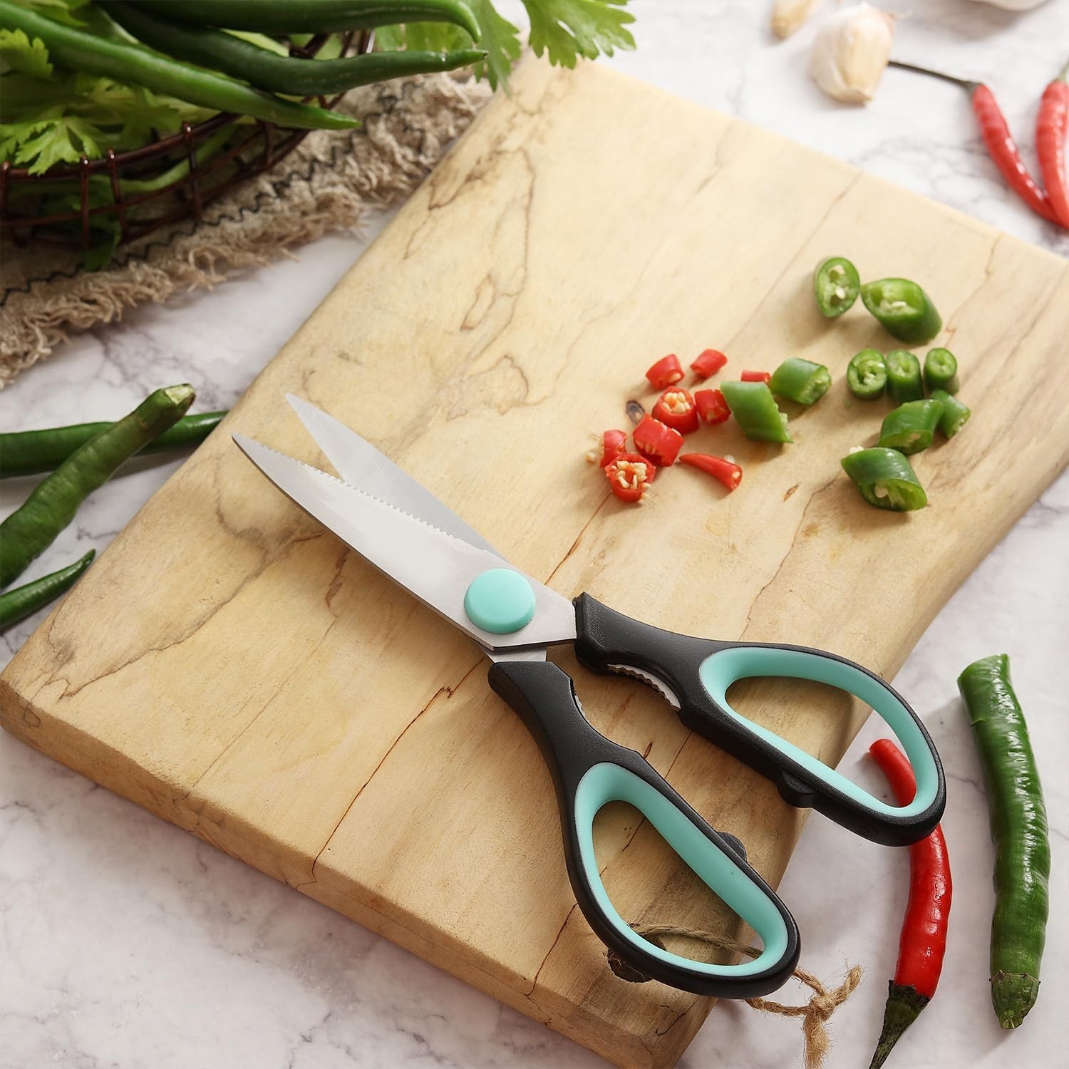 8 Inch Dishwasher Safe Food Scissors - Meat & Utility Kitchen Shears