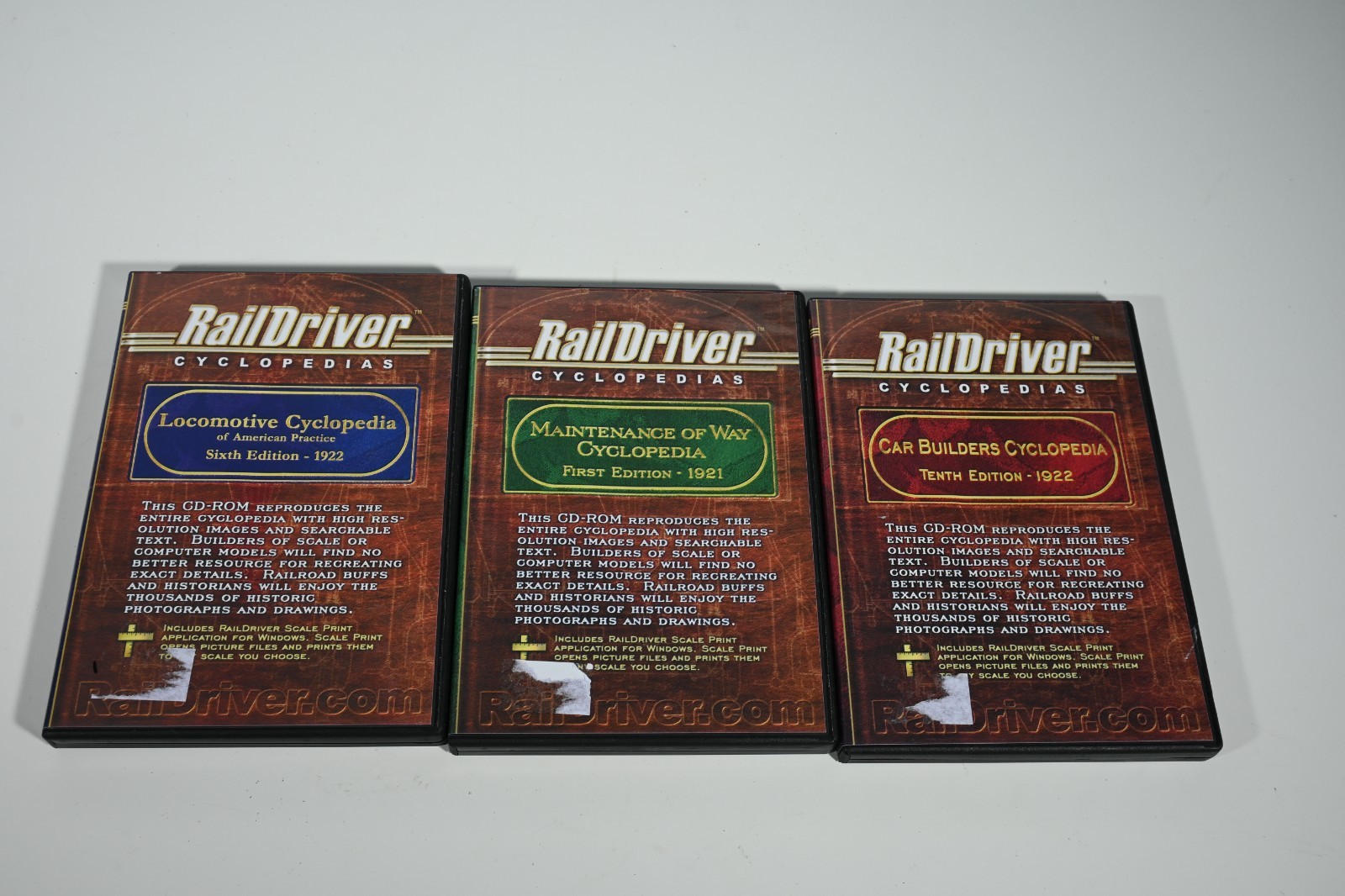 RailDriver Cyclopedias 3 CD-ROM Set 1921-1922 Railroad Reference