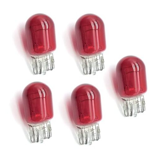 5PCS 7443 Light Bulbs, T20 Car Mini Brake Light, 12V 21/5W Dual Wire Turn red