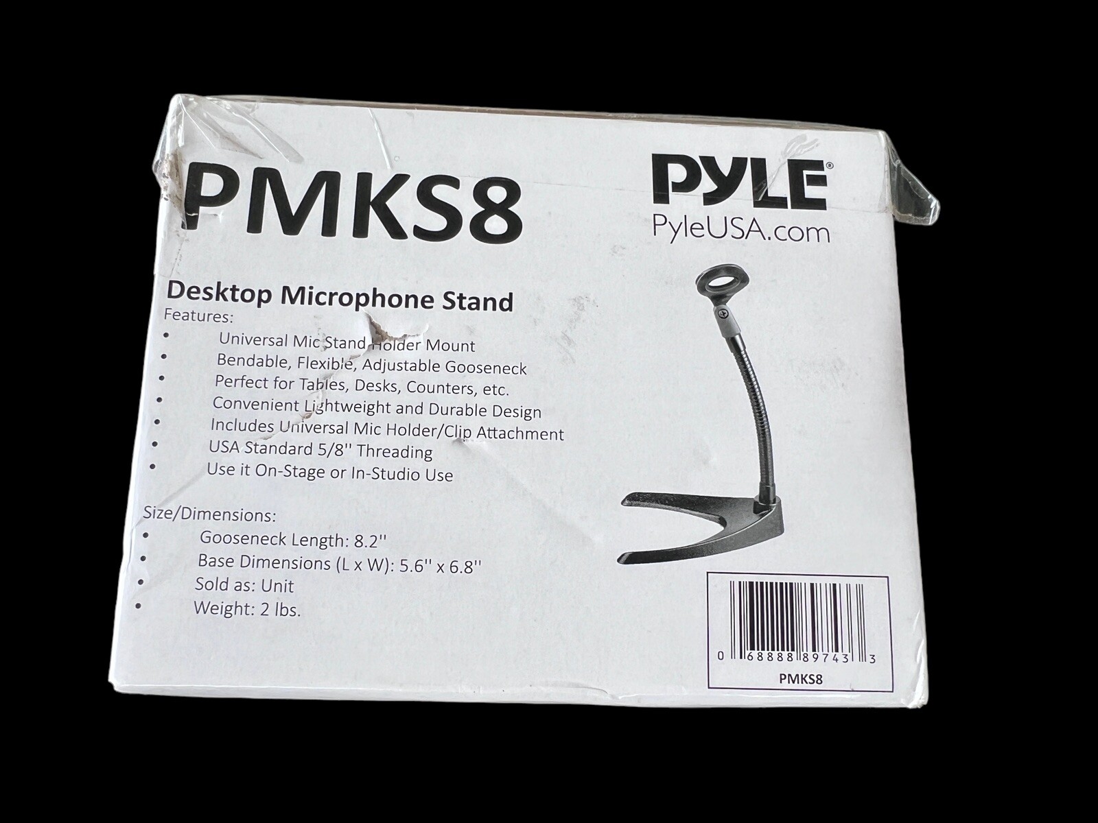 ✨Pyle Desktop Microphone Stand - Tabletop Mic Holder Flexible 8.2'' New