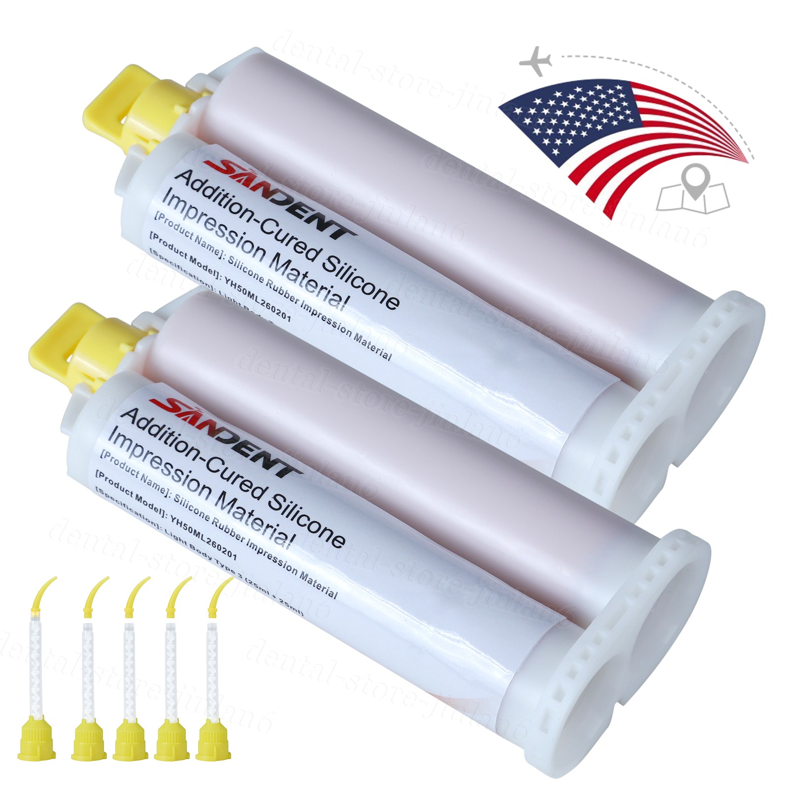 Dental Impression Material VPS Light Body Regular Set (2 Cartridge & 10Tips) PVS