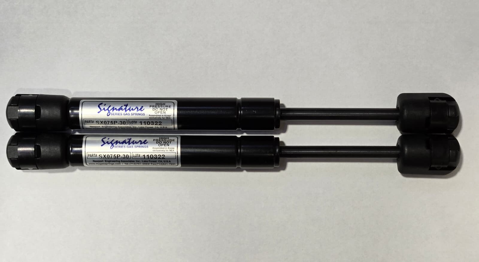 Lot Of 2 Newport Engineering Signature Series Gas Springs SX075P-30