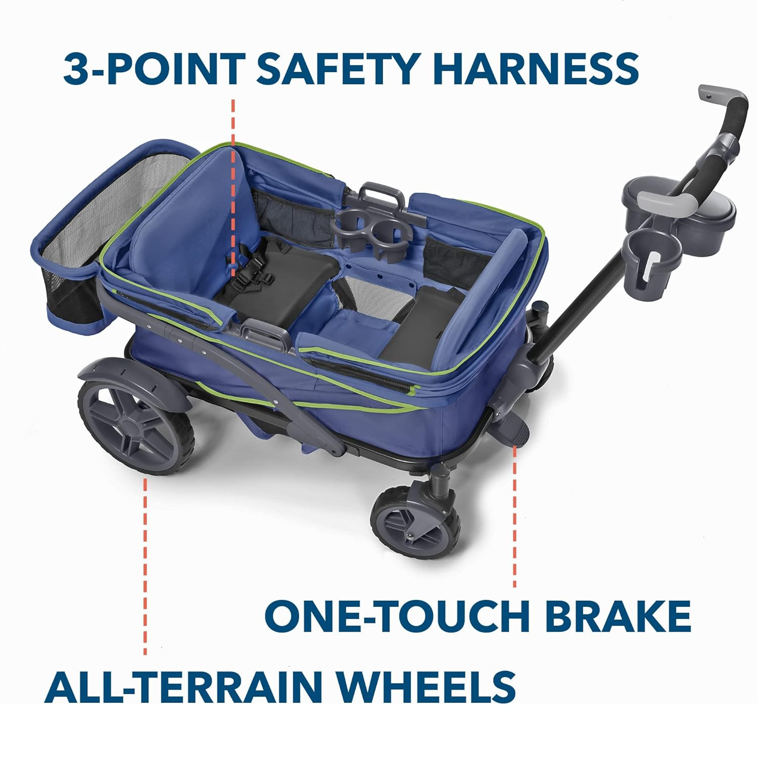 Anthem4 Quad All-Terrain Wagon Stroller with Easy Push and Pull, Removable XL Ca