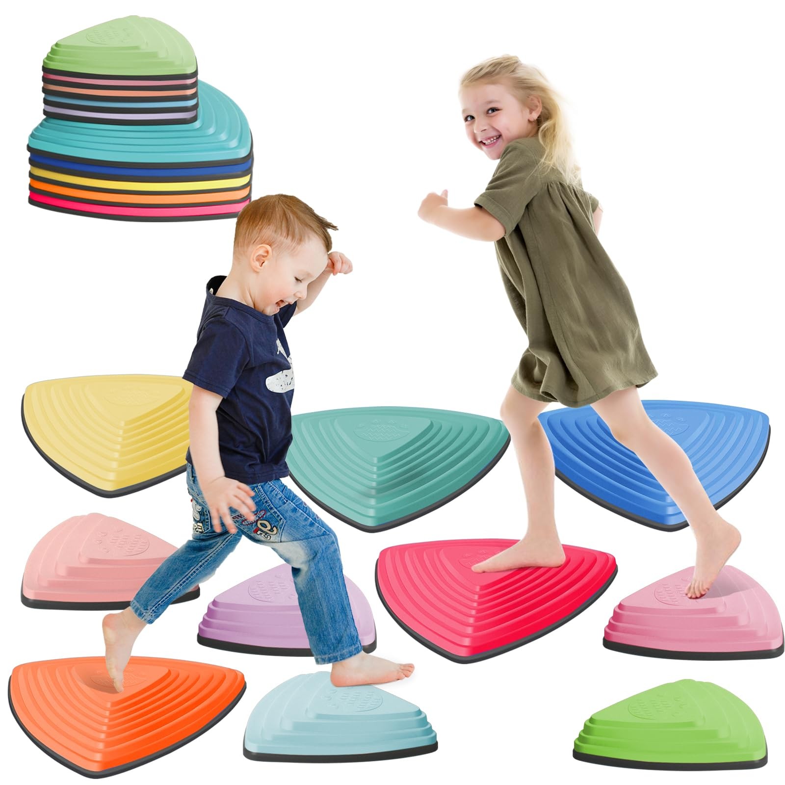 Stepping Stones for Non-Slip Balance River Stones Toys Promoting Children's C...