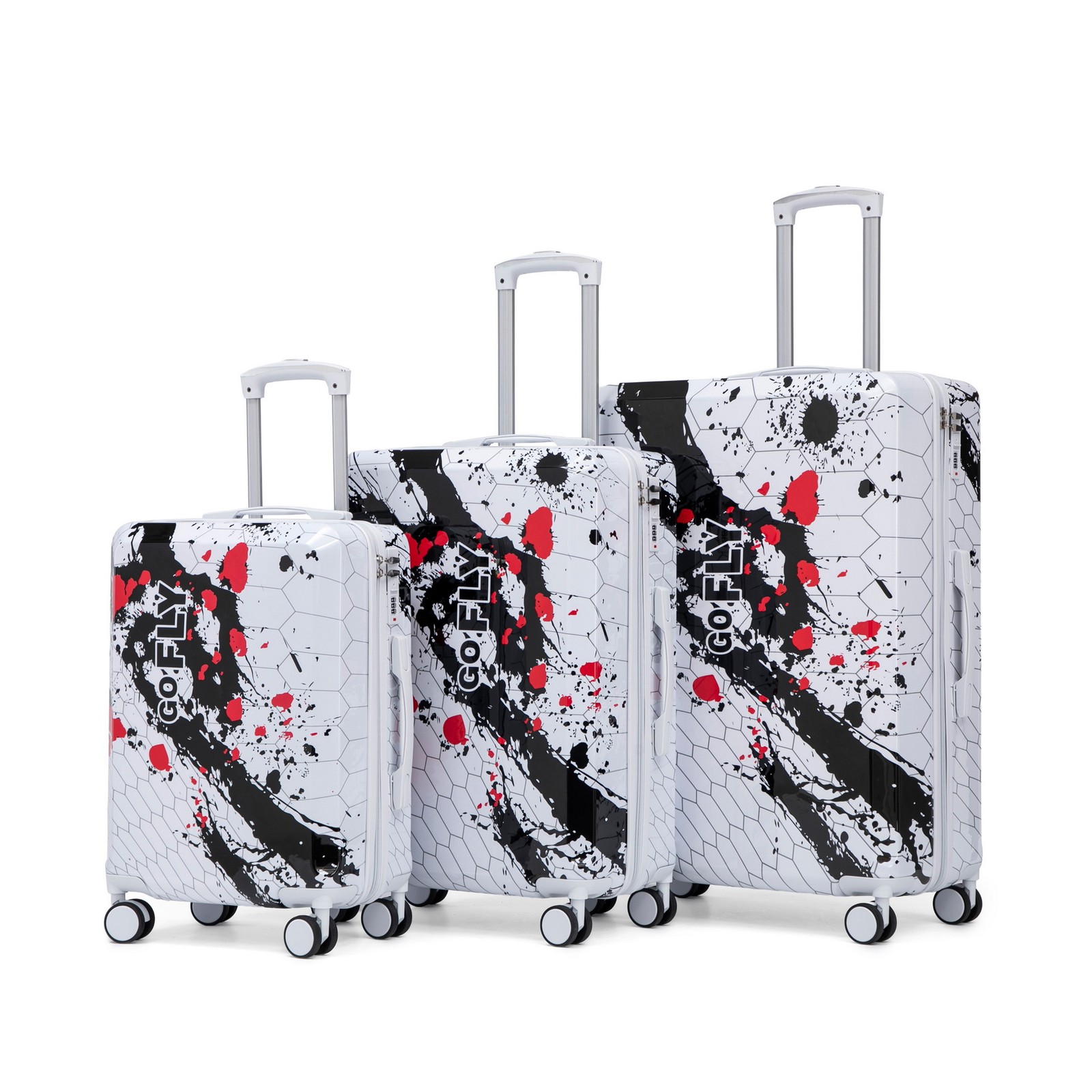 20" 24" 28" Spinner Wheel Luggages Set of 3 Hardcase Travel Suitcases TSA Locks