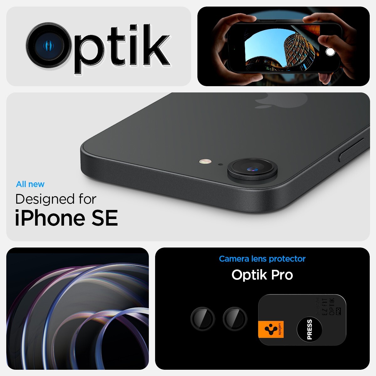For iPhone 16e | Spigen Glas.tR EZ Fit Optik Pro Camera Lens Protector