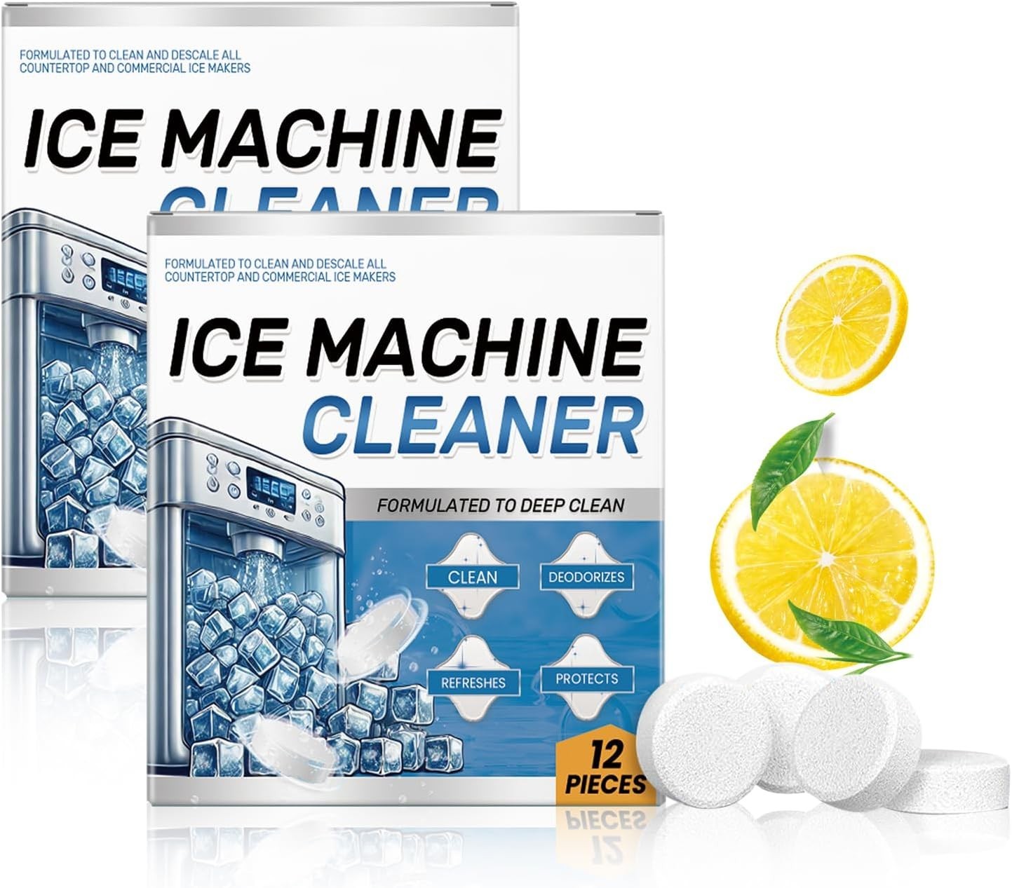 24 Deep Cleaning Tablets for Ice Machines - Compatible & Time-Saving Solution