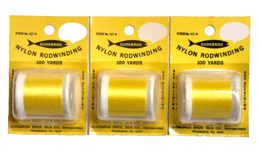 Gudebrod Nylon Thread SET OF THREE Type A Yellow 100-Yard Spool