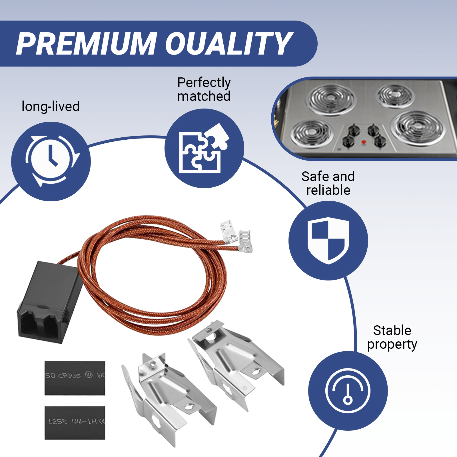 WB17T10006 Terminal Block Kit for Range Surface Burner Compatible GE Stove 4Pack