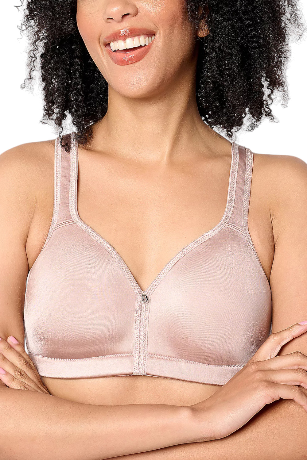 Breezies Women's Signature Shine Unlined Wirefree Support Bra Mink