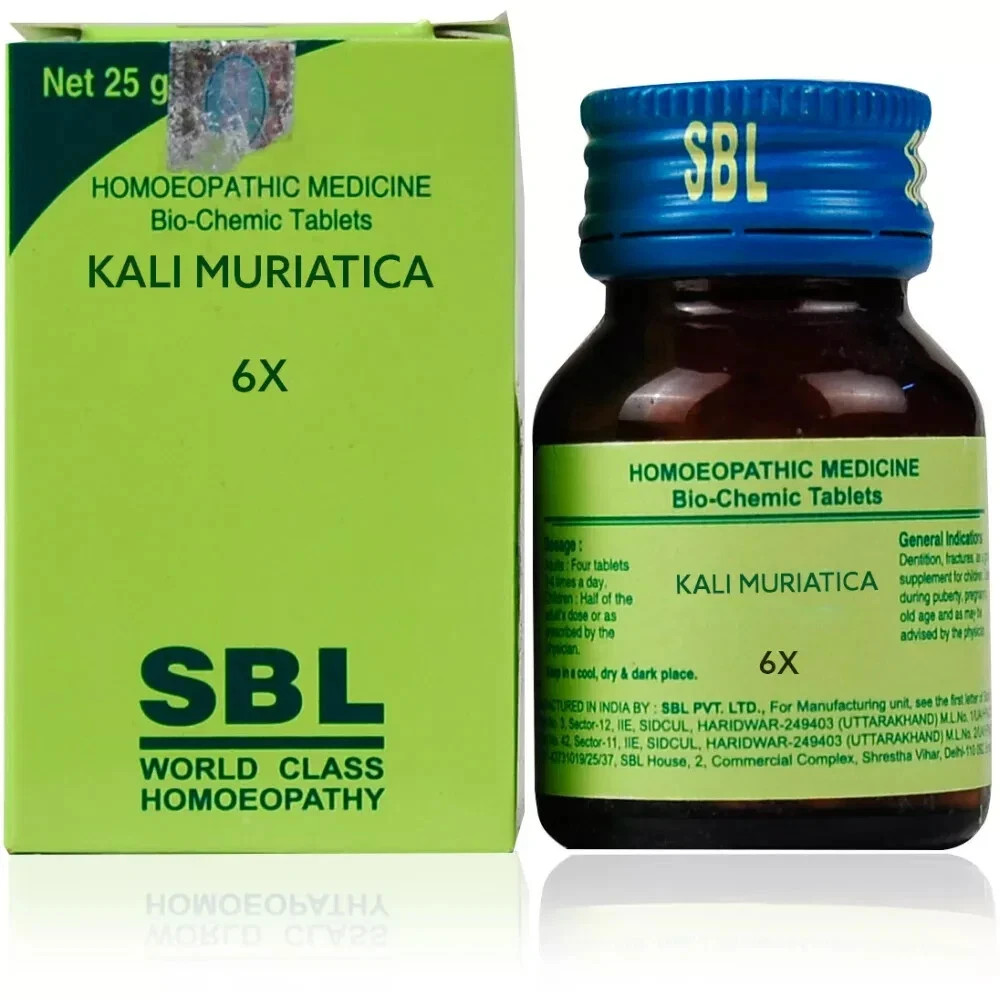 SBL Kali Muriaticum 6X Tablets 25g Homeopathic Tablet & Remedy Free Shipping