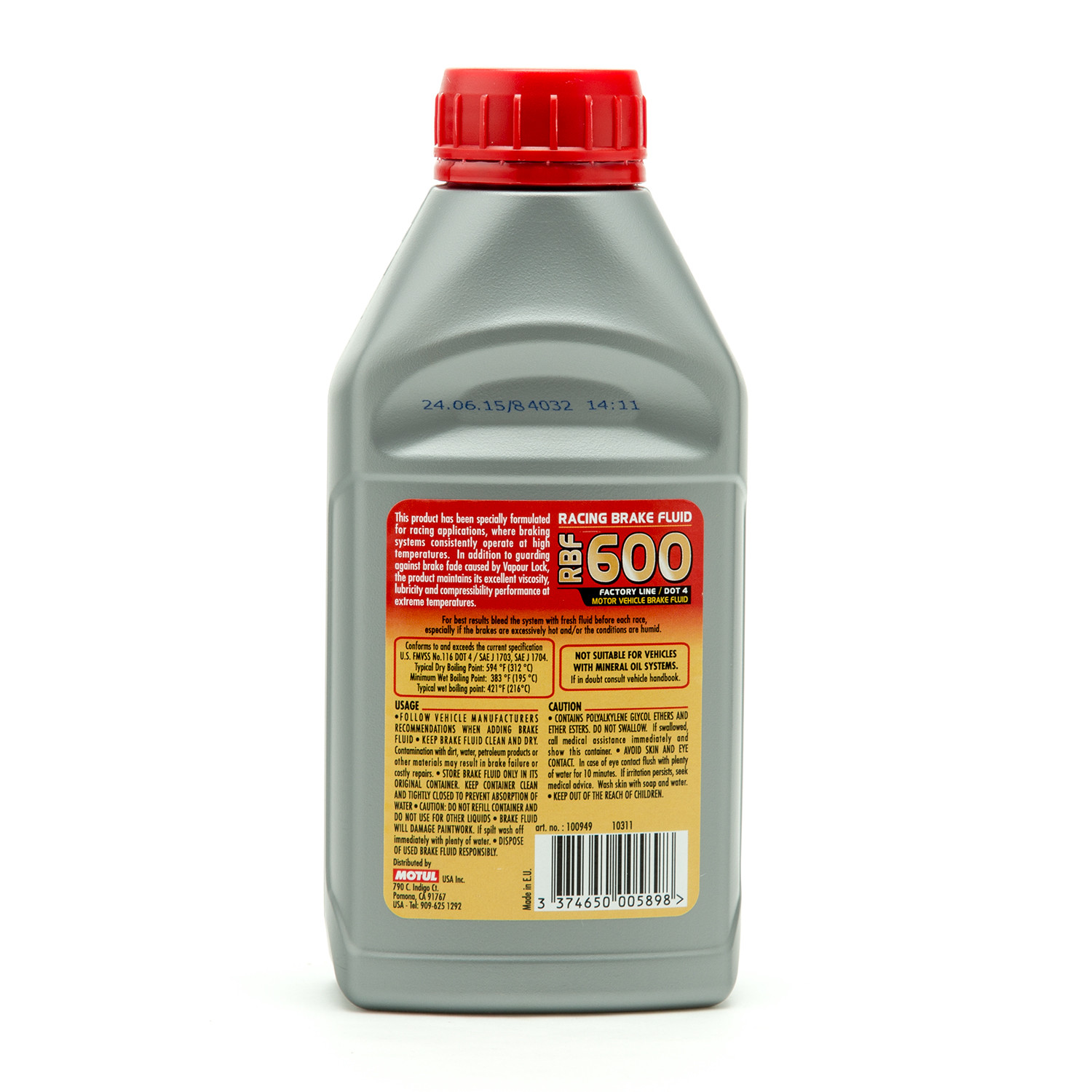Motul 100949 RBF600 Full Synthetic Racing Brake Fluid DOT 4 500mL