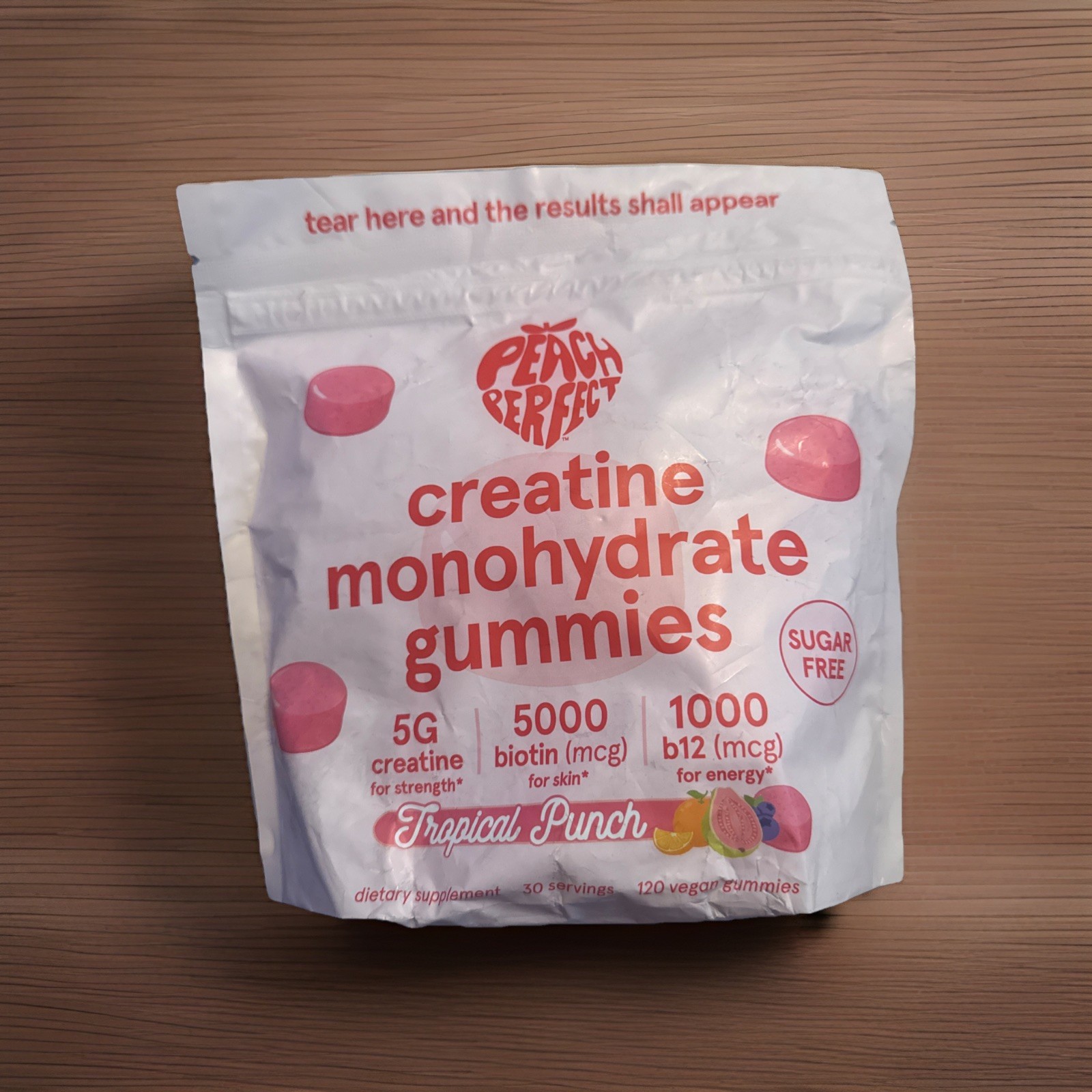 Peach Perfect Creatine Monohydrate Gummies Glute Builder Non-GMO  EXP: 06/2027