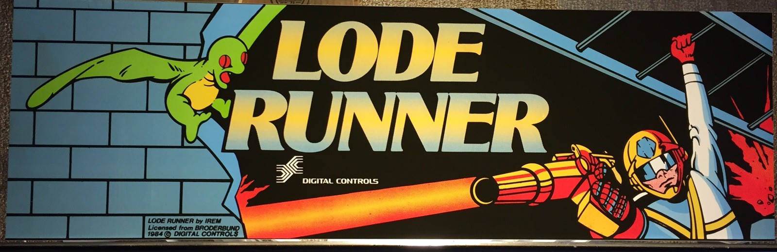 Lode Runner Arcade Marquee 26"x8"