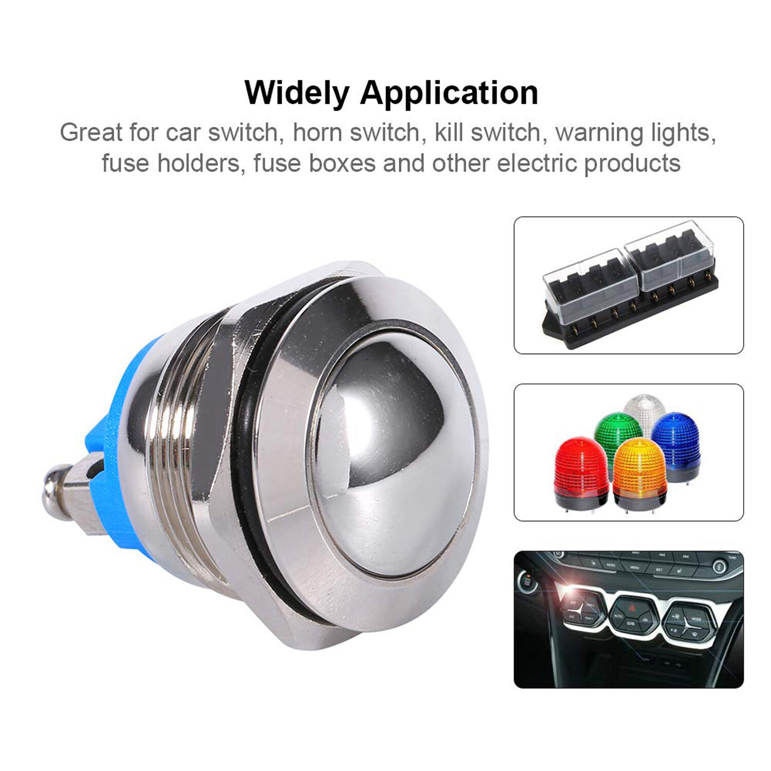 10pcs Momentary Push Button Switch 19mm Horn Button Switch with Screw Terminal