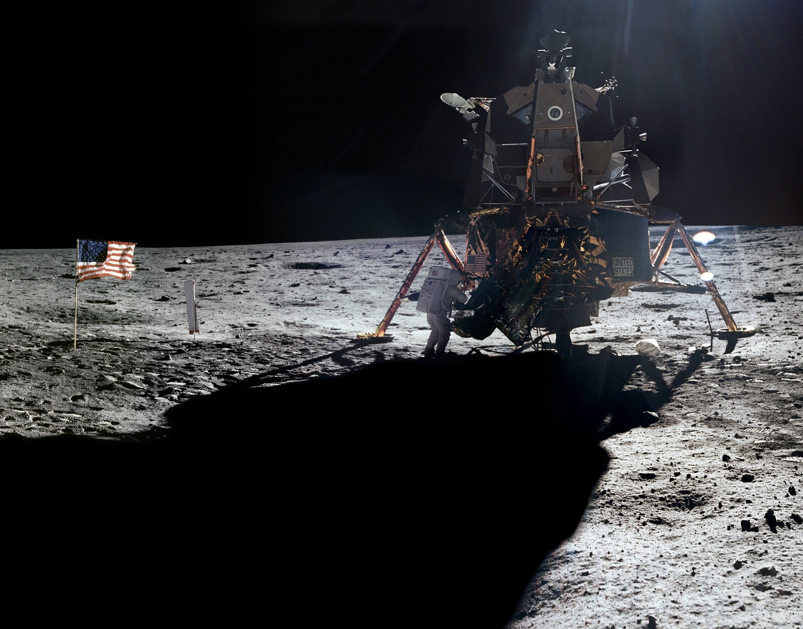 VIEW OF APOLLO 11 LUNAR MODULE AT TRANQUILITY BASE - 8.5x11 NASA PHOTO