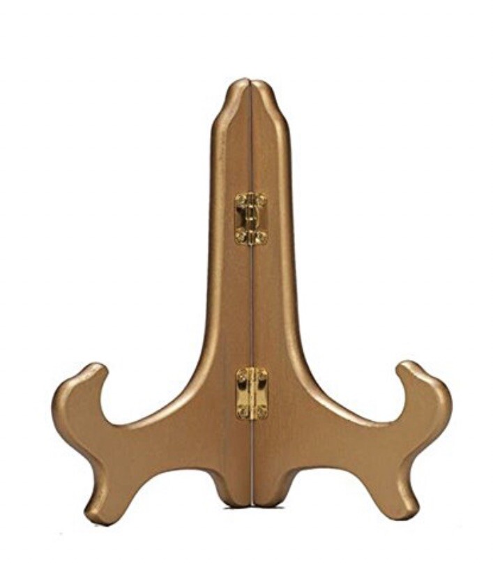 Tripar Gold Wooden Plate Stand 5" Tall (23-1249B)