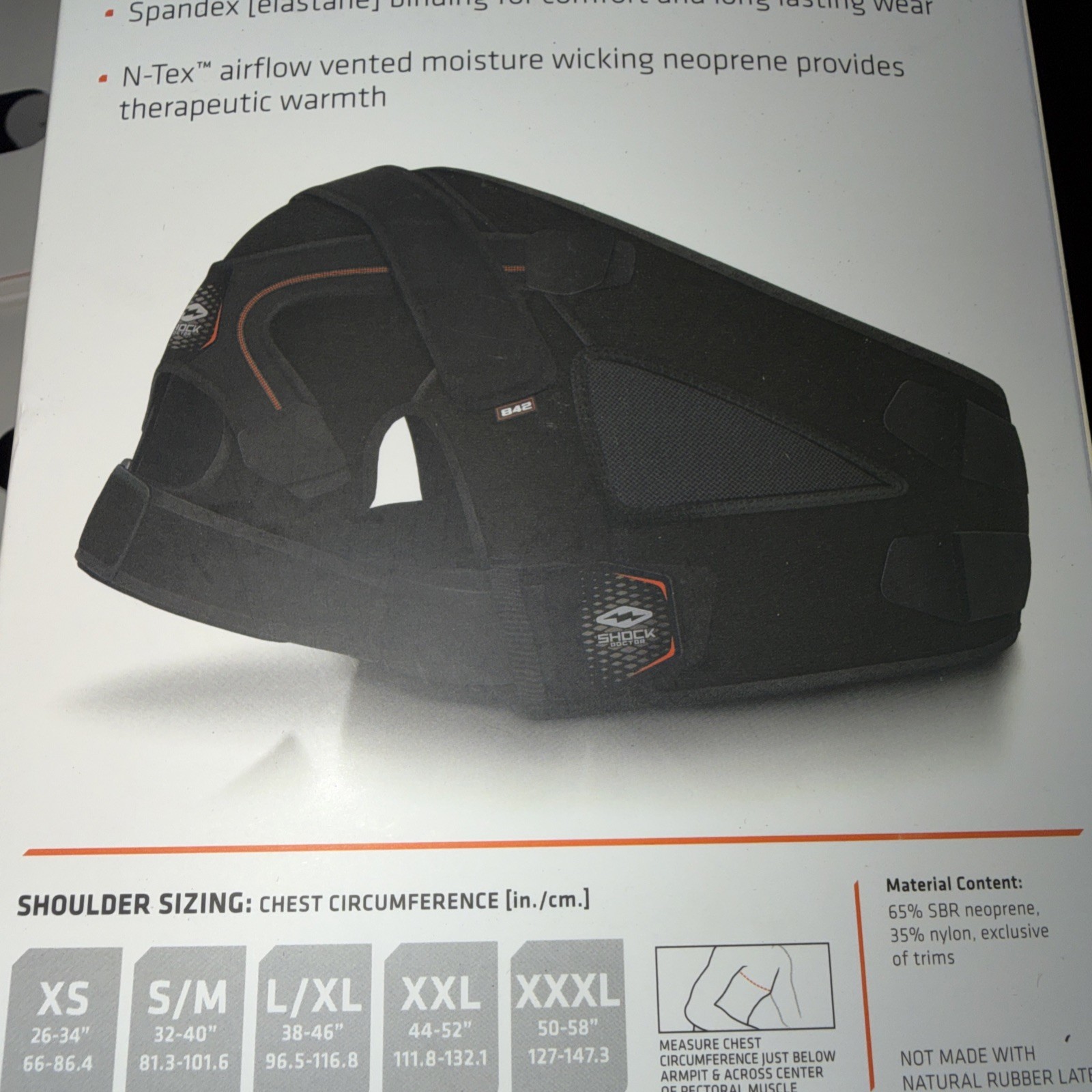 Shock Doctor level 3 Ultra Shoulder Support/ Stability Support size S/M 32”-40”