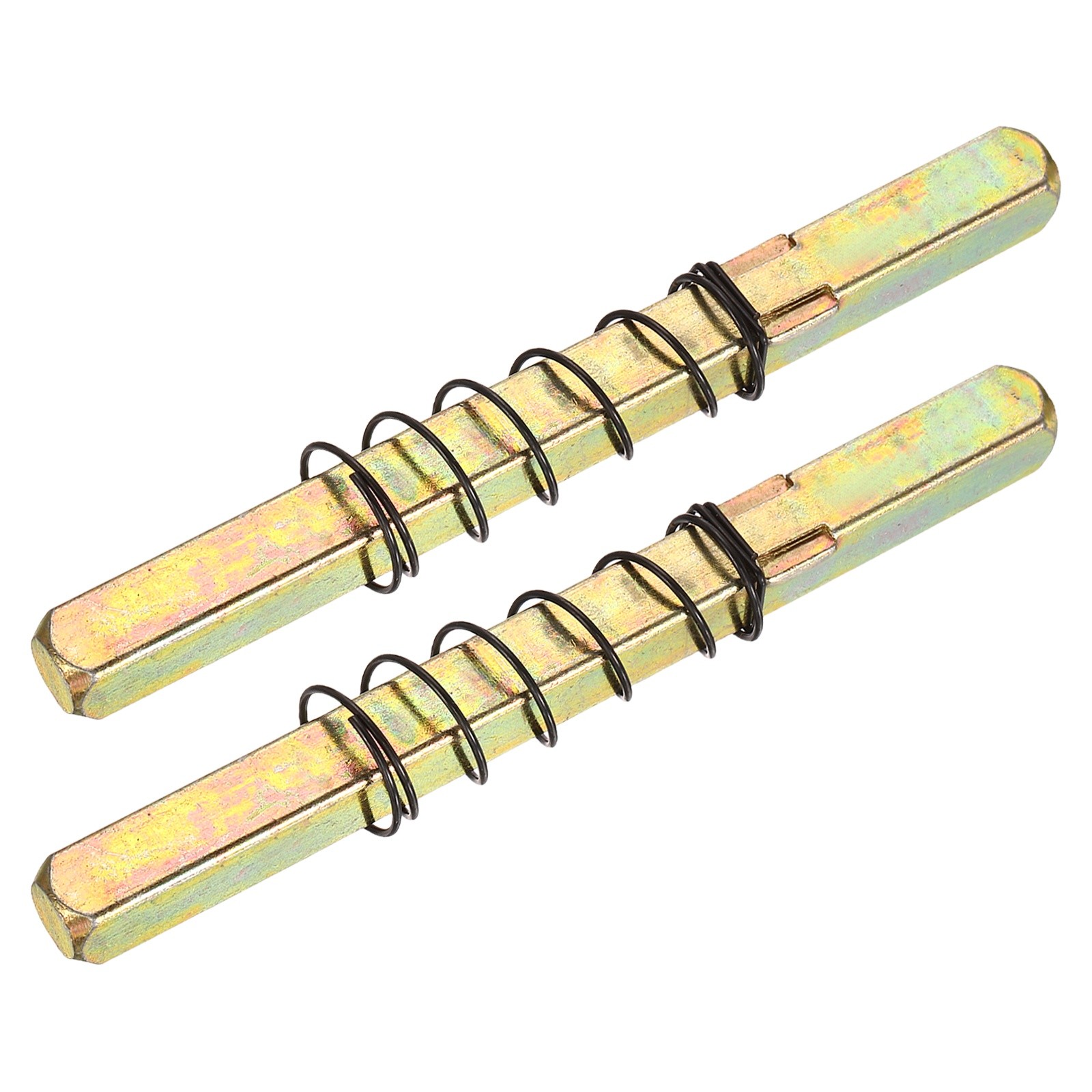 2 Pcs Gold Door Knob Spindle 100mm Spare Door Handle Spindle Bar and Spring