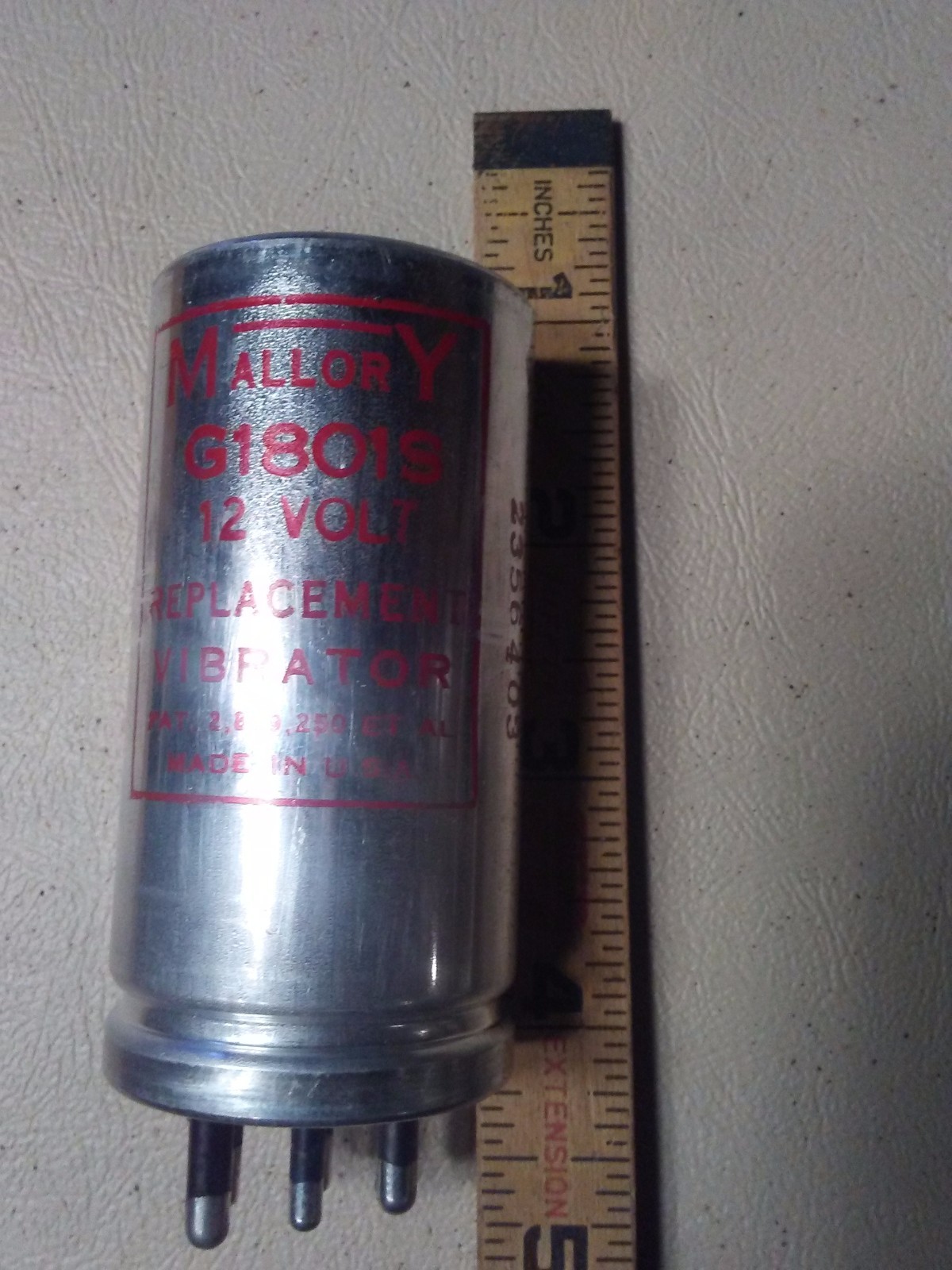 Mallory G1801S, 12 Volt Vibrator,  NOS