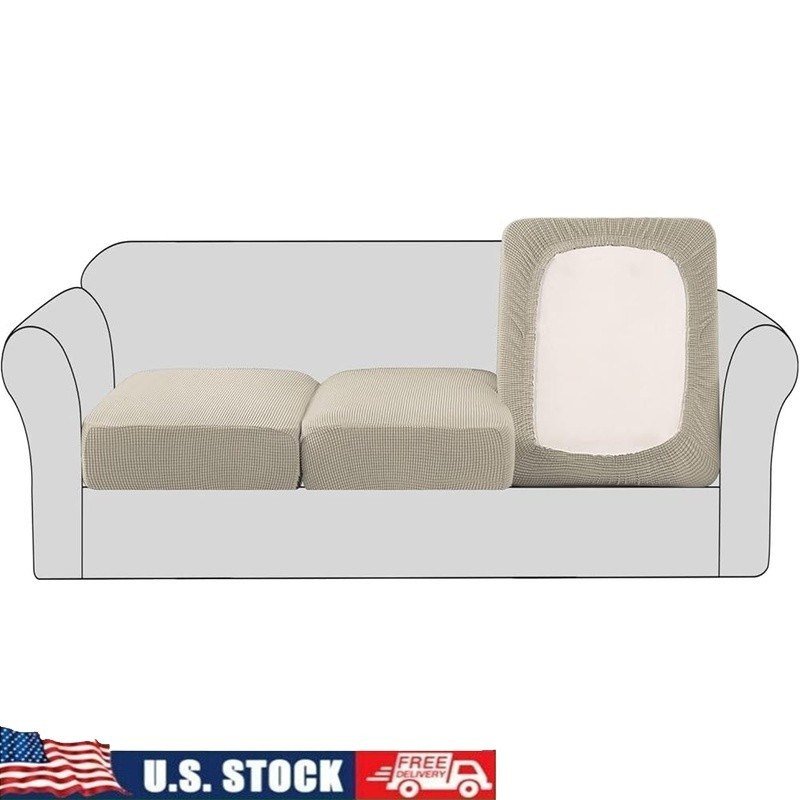 Stretch Jacquard Sofa Cushion Covers Set of 3 Non Slip Protector Eco Friendly US