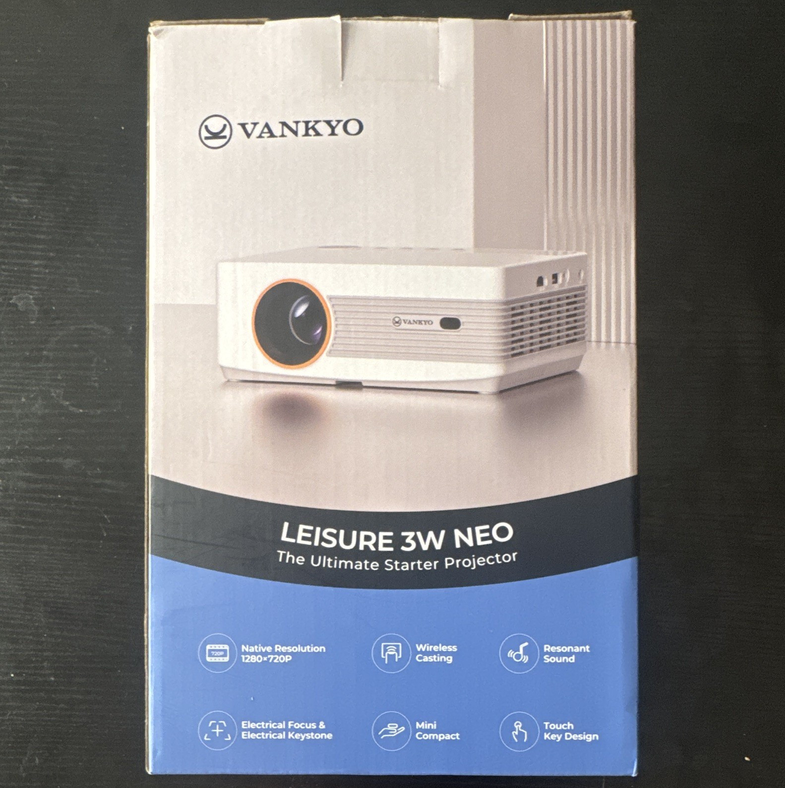 VANKYO Leisure 3W Neo 720p LPD Projector 700 ANSI HDMI USB Speakers White