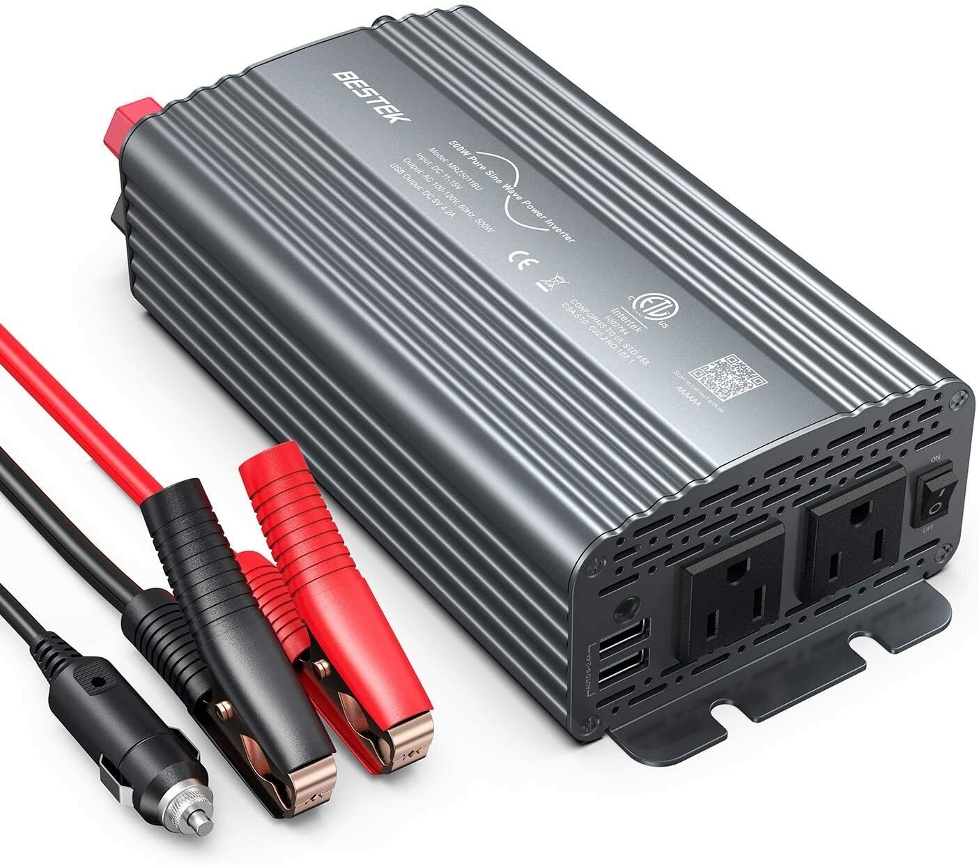 500W Pure Sine Wave Power Inverter DC AC Car Charger Plug Adapter Converter New