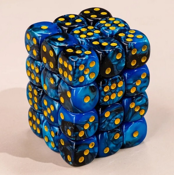 NEW Dice Cube Set of 36 D6 (12mm) - MidNight Blue