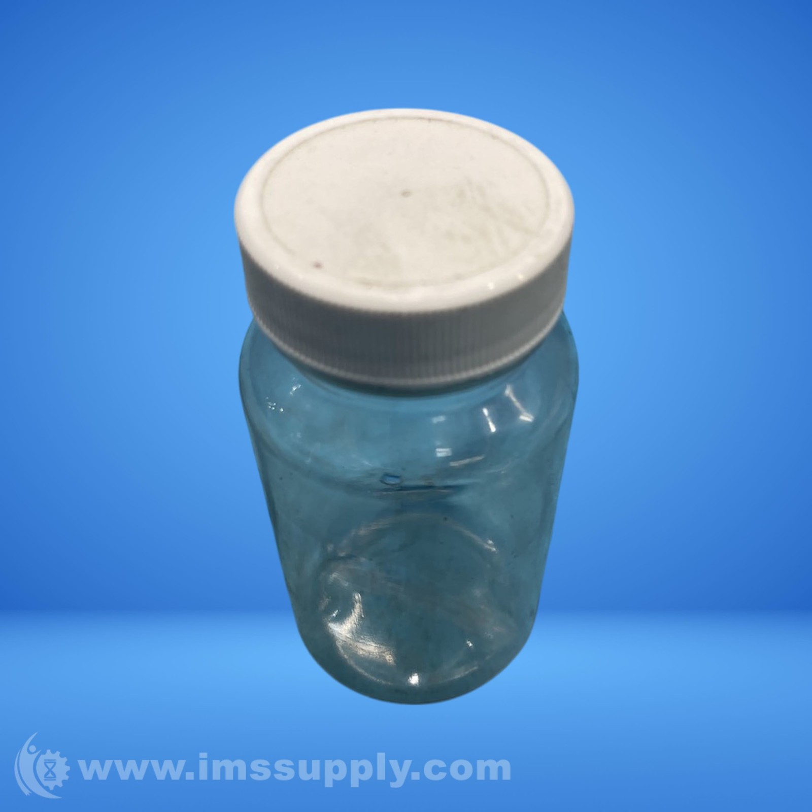 Clear Plastic Jar With White Screw-On Lid USIP