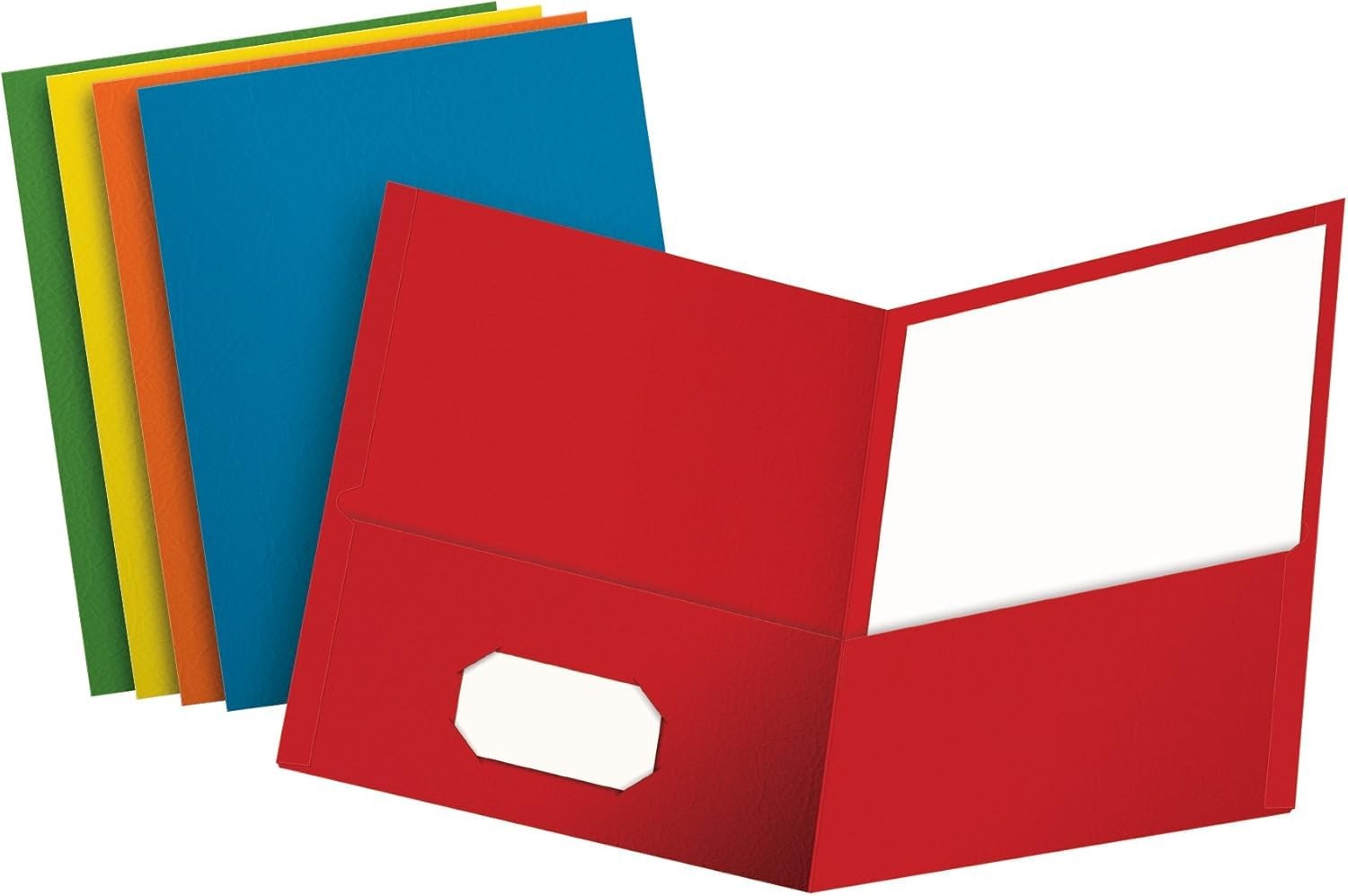Oxford Two Pocket Folders, Textured Paper, Assorted Colors 25 Count,