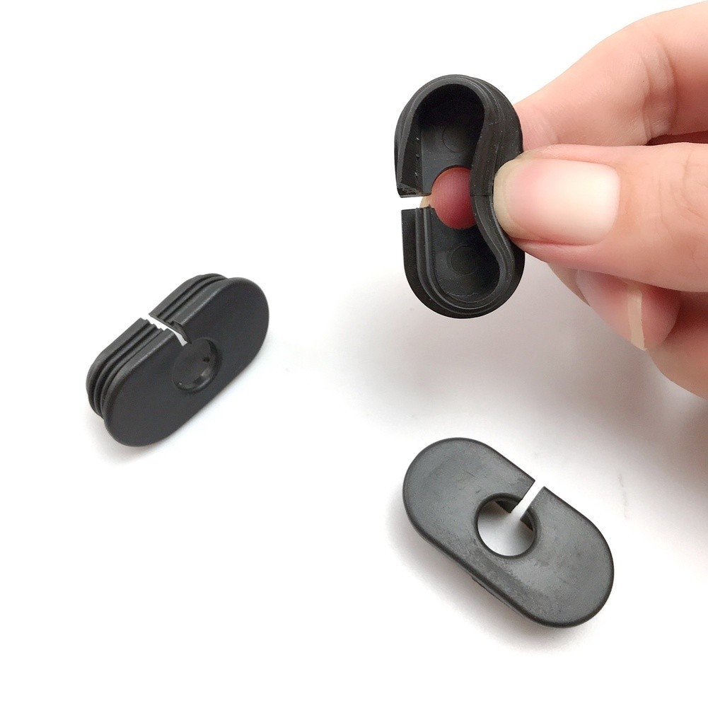 Black Plastic Exercise Bike Meter Sensor Protective 20 Pack Round Hole