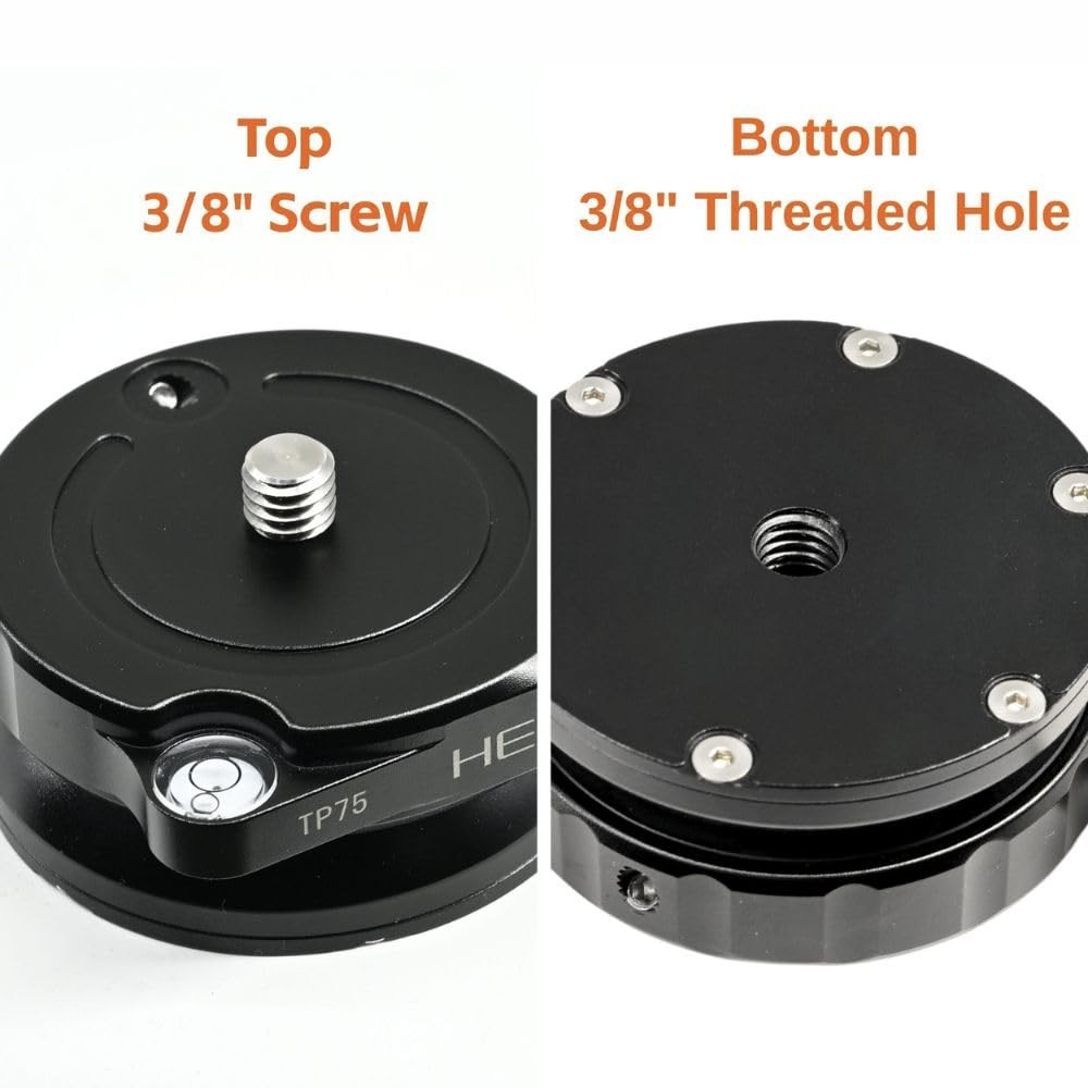 HEIPI TP75 Tripod Leveling Base for Camera Quick Tripod Head Plate with +/-5°